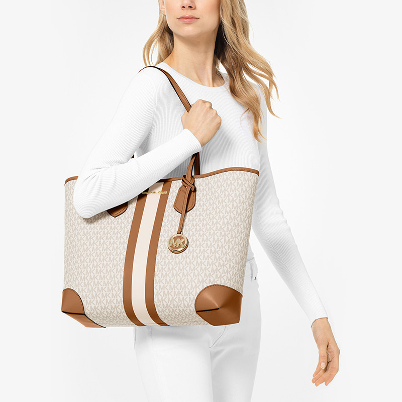 大号老花条纹子母托特包手提mk eva MICHAEL KORS女士包袋