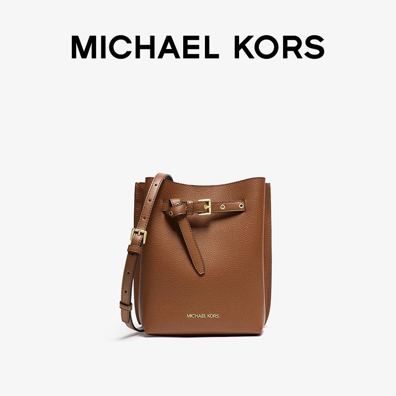 【甄选礼物】MICHAEL KORS Emilia 女士小号皮质斜挎包水桶包 - 图0