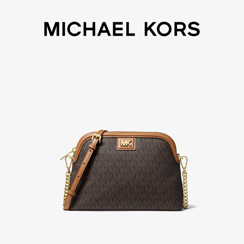 mk mott大号老花拼色链条贝壳包 MICHAEL KORS女士包袋