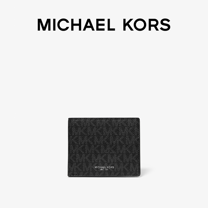 mk greyson男士老花卡夹票夹男包 MICHAEL KORS钱包