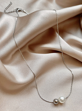简约珍珠吊坠项链女2024新款爆款轻奢小众设计锁骨链时尚气质配饰