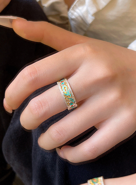 「羽化仙」珐琅描金国风戒指