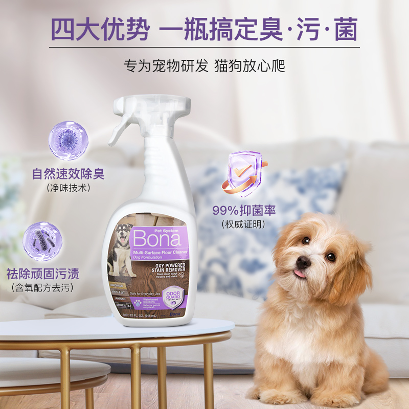 瑞典博纳bona地面清洁剂瓷砖木地板大理石消毒宠物可用除臭抑菌 - 图0