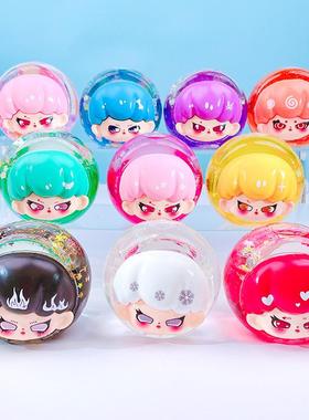 卡通新款入油爆闪流沙球桌面摆件女家居工位装饰品创意小礼品