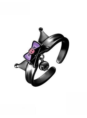 库洛米同款情侣对戒男女友款小众设计甜酷秋冬戒指跨年新年礼物