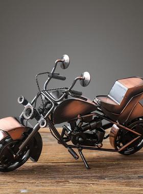 跨境超大号摩托车模型现代美式玄关摆设饰品男孩房间桌面装饰摆设