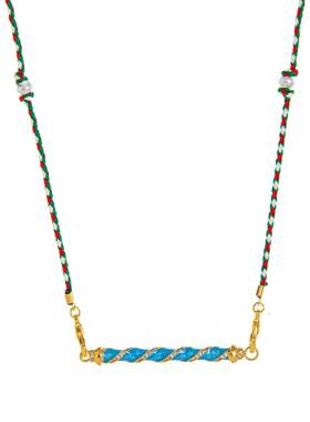 欧美跨境热销文艺塔罗牌锥形吊坠彩色项链男生镀金保色