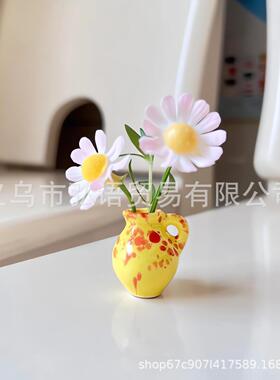 跨境新品迷你花瓶冰箱贴家居厨房冰箱装饰配件办公室桌面树脂摆件