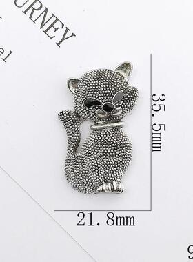 弋恋新款锌合金电镀猫咪饰品配件手机壳美容材料手工材料
