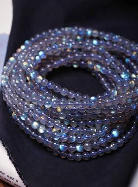 天然灰月光手链蓝月光石拉长石手链手串晶体通透透体强光源头