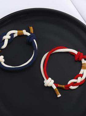 同心结手链一对情侣中国风学生定情信物长相思设计编织手绳礼物