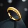 Retro style gold brushed open ring, simple and must-have style, light luxury ring, adjustable index finger ring