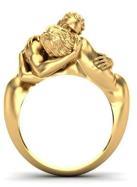 禾呈时尚女士珠宝亚当和夏娃欧美复古女士订婚结婚戒指独特