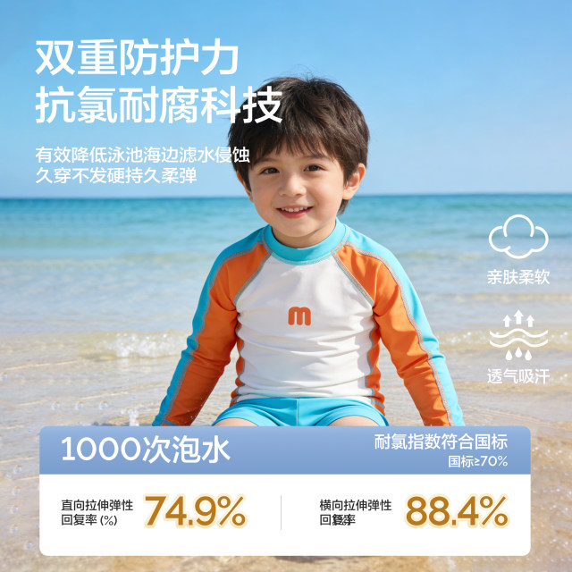 ຊຸດລອຍນ້ໍາເດັກຊາຍລຸ່ມຊຸດລອຍນ້ໍາເດັກນ້ອຍ 2026 ເດັກນ້ອຍຊາຍໃຫມ່ແບ່ງປັນຊຸດລອຍນ້ໍາແຂນຍາວ sunscreen ຊຸດຫາດຊາຍແຫ້ງໄວ