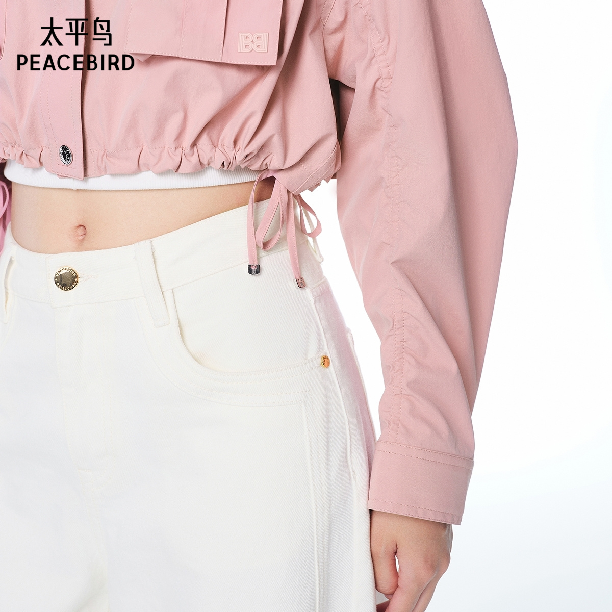 【商场同款】太平鸟25年新款宽松通勤双色便服短外套A3BBF3158 - 图1