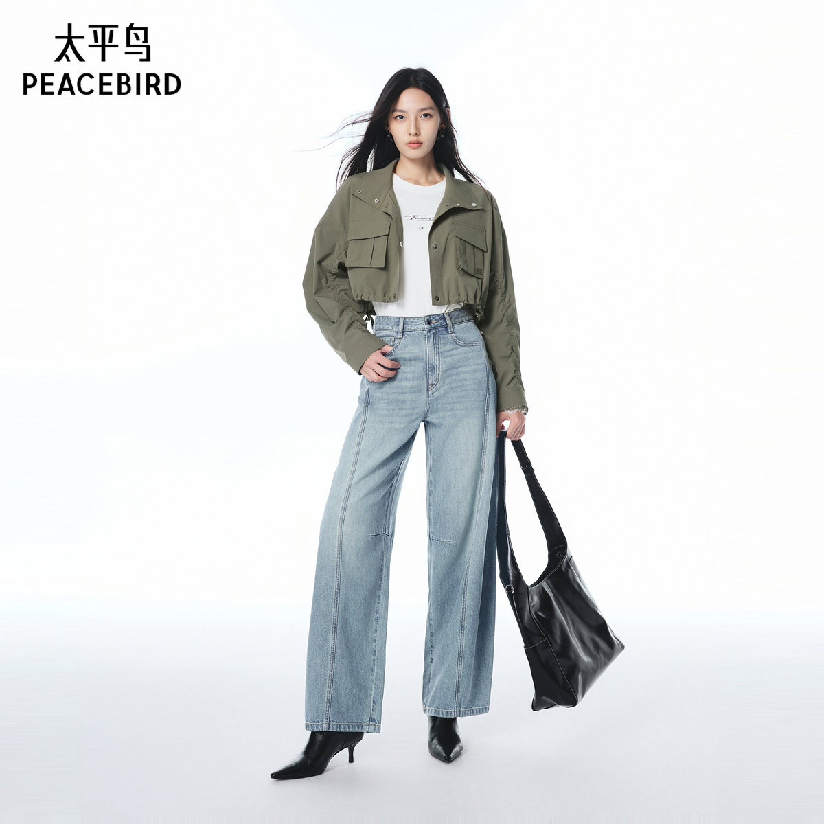 【商场同款】太平鸟25年新款宽松通勤双色便服短外套A3BBF3158 - 图0