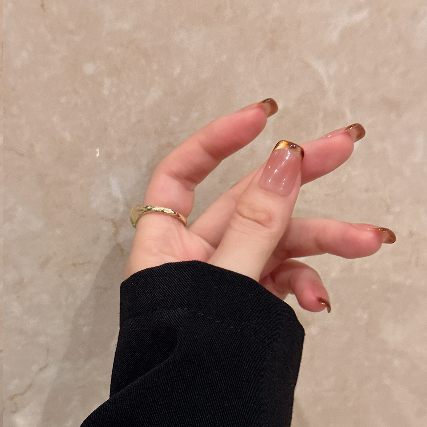 豹纹法式穿戴甲中长款日常简约显白美甲贴片纯手工孕妇光疗假指甲,淘宝优惠券,粉丝福利购,淘宝优惠卷