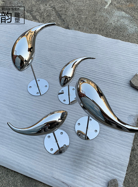 户外不锈钢镜面小鱼群q摆件售楼处水池金属雕塑工艺品园林装饰