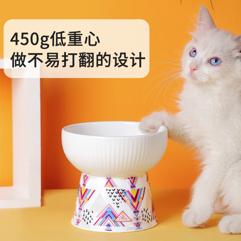 猫碗狗碗陶瓷黑色水碗黑碗猫咪狗盆狗狗食盆水盆宠物喝水防打翻猫 - 图2