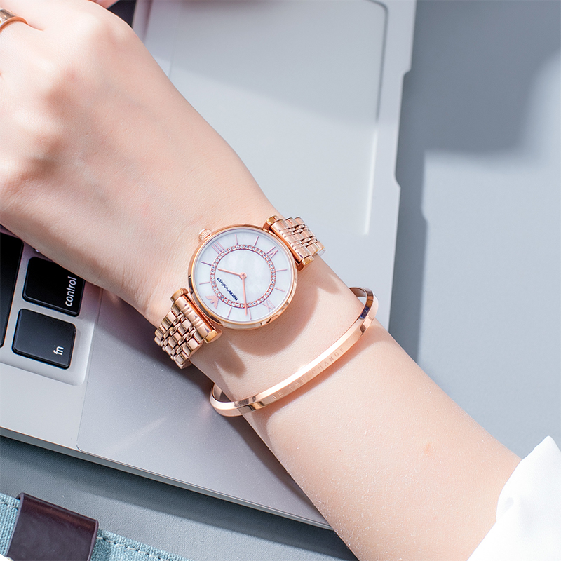 Armani Gypsophila Diamond Rose Gold Waterproof Women's Watch