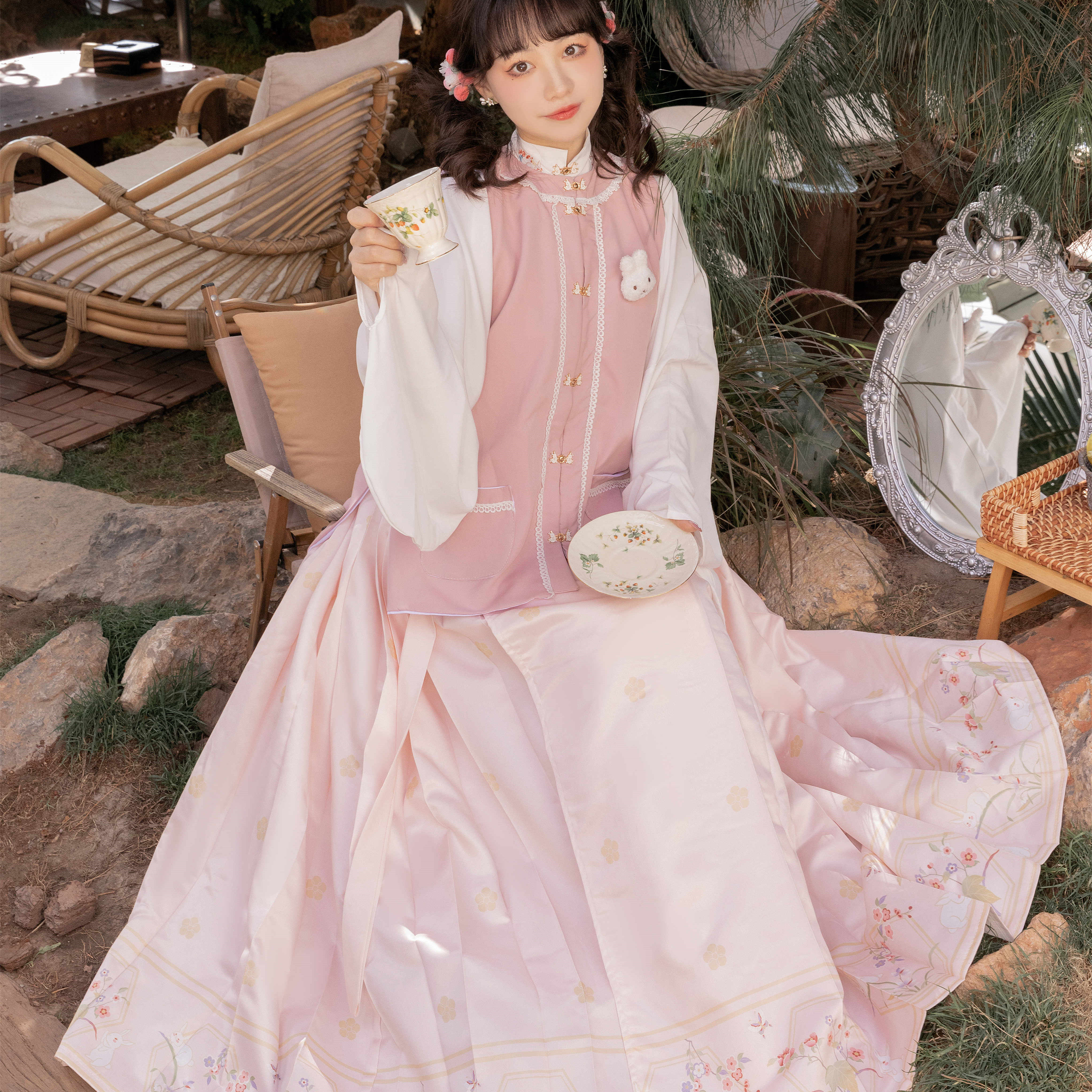 云麓集【兔啾】原创明制立领对襟马面裙日常穿搭汉服女套装春夏,淘宝优惠券,粉丝福利购,淘宝优惠卷