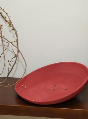 极简几何果盘磨砂色侘寂度假风样板房家居茶几桌面磨砂新中式摆件