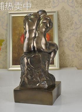 欧式思想者铸铜摆件 思考者工艺品 卧室书房家居装饰品 高端摆设