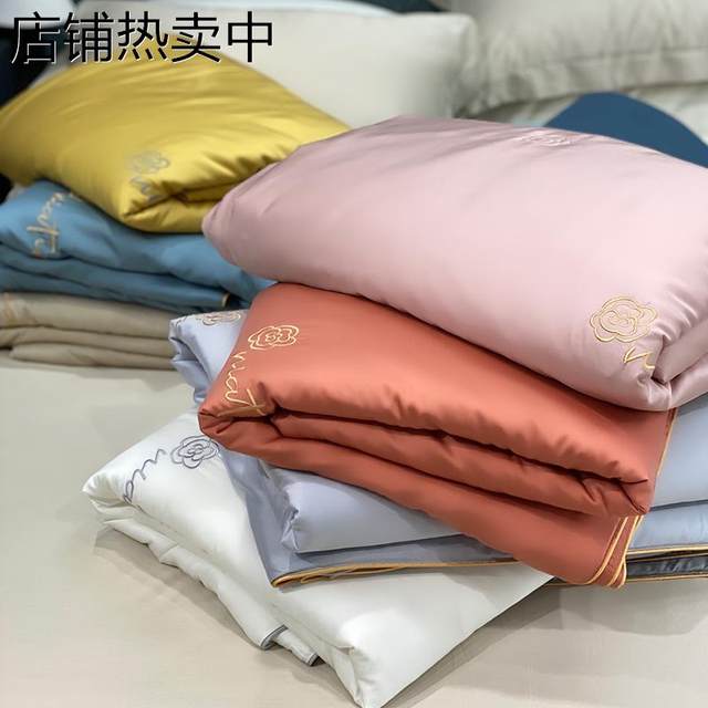 100 pieces of Lanjing Tianshi Summer Cool Quilt Bed Sheet Four-piece Set Solid Color Ice Silk Air Conditioning Quilt Bed Sheet Thin Quilt Summer Quilt
