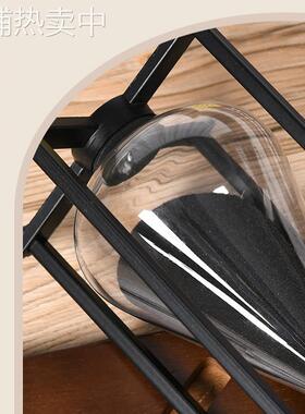 摆件高级感计时器复古玻璃沙漏 创意刷牙时间金属漏沙流沙沙漏