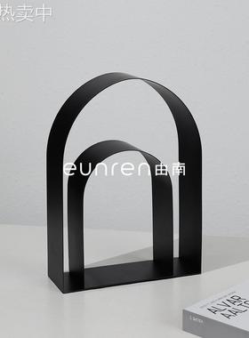 简约现代几何金属拱形门型摆件酒柜样板间客厅电视柜家居软装饰品