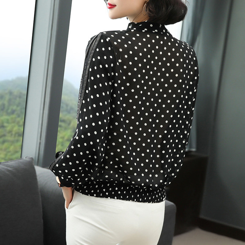 秋装新款中年大码减龄洋气长袖t恤 歌思尚蕾丝衫/雪纺衫