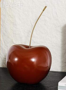 跨境家居用品红色樱桃装饰柜酒柜摆件创意家居办公室桌面客厅摆件