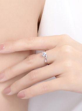 求婚韩版仿真活口刻字情侣戒指