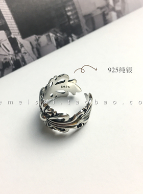 日韩风雕花开口戒指权志龙同款