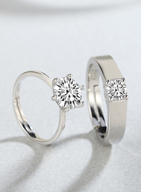 婚礼原创克拉情侣仿真道具对戒