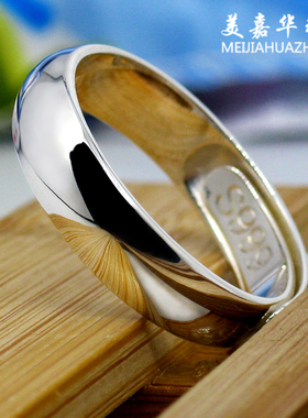 纯银单身风指环光面饰品尾戒