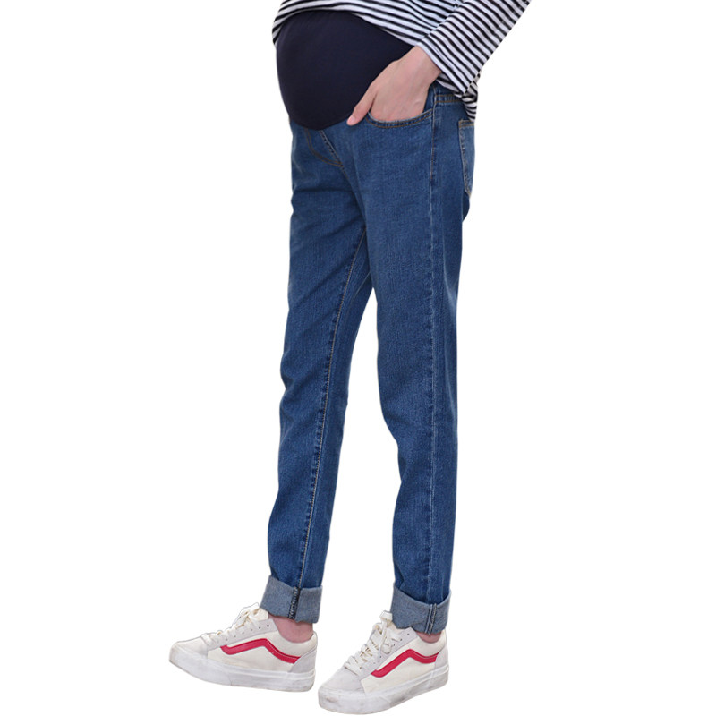 加长版孕妇高个子托腹裤大码牛仔裤 舒威娜孕妇打底裤