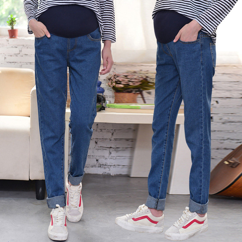 加长版孕妇高个子托腹裤大码牛仔裤 舒威娜孕妇打底裤