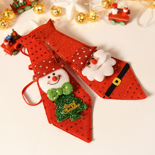Santa Claus children's tie will shine 2021 new cute boy and girl holiday gift decorative bow tie