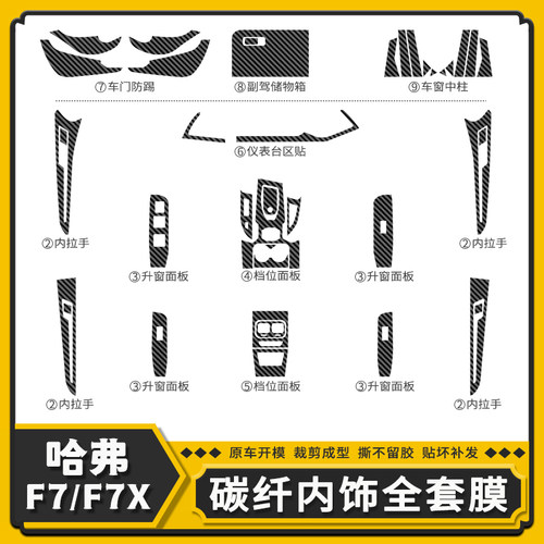 19-21款哈弗F7哈佛F7X星空膜内饰改装件中控贴膜内饰贴纸档位贴纸 - 图3