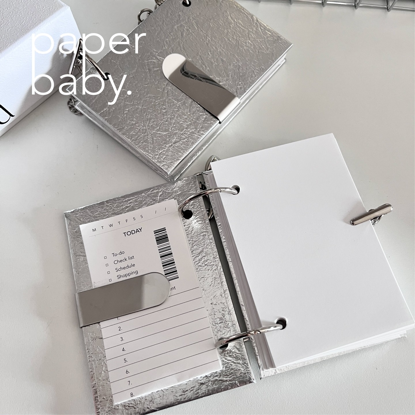 paperbaby银色硬壳两孔A7 空白纸 活页手帐本,淘宝优惠券,粉丝福利购,淘宝优惠卷