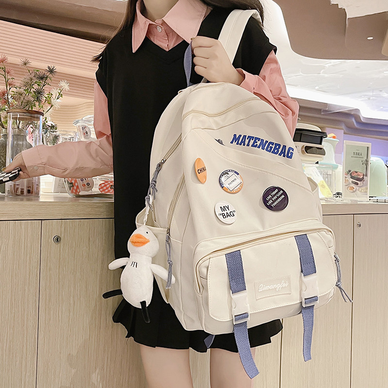 冠军女初中生简约高中森系双肩包 欧瀚双肩背包