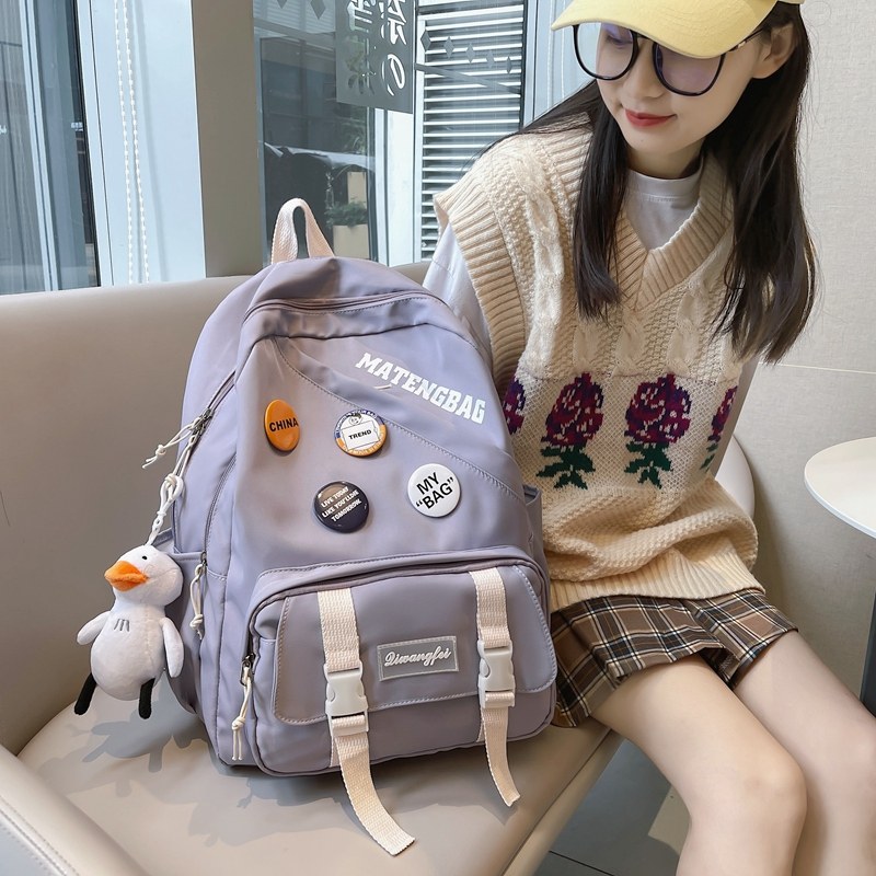 冠军女初中生简约高中森系双肩包 欧瀚双肩背包