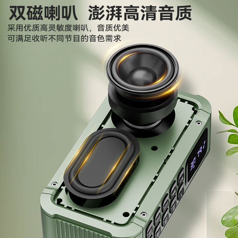 山水F63高品质蓝牙音箱FM收音机接打电话轻便插卡U盘耳机内外录音