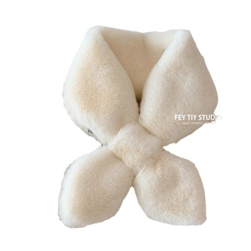 獭兔毛围巾女冬季加厚保暖百搭颈椎护颈日系小围脖软妹秋冬脖套 - 图3