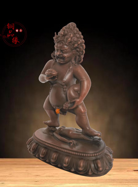 财神客厅财神紫铜招财摆件