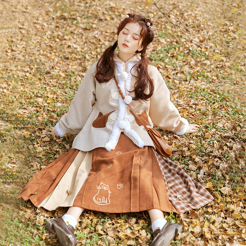 花朝记汉服原创设计汉元素竖领袄 花朝记汉服