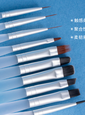 专业美甲笔万能光疗笔爆款大方圆长拉线彩绘建构磨砂蓝好用