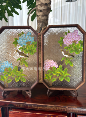 绣球掐丝珐琅diy手工装饰画茶盘