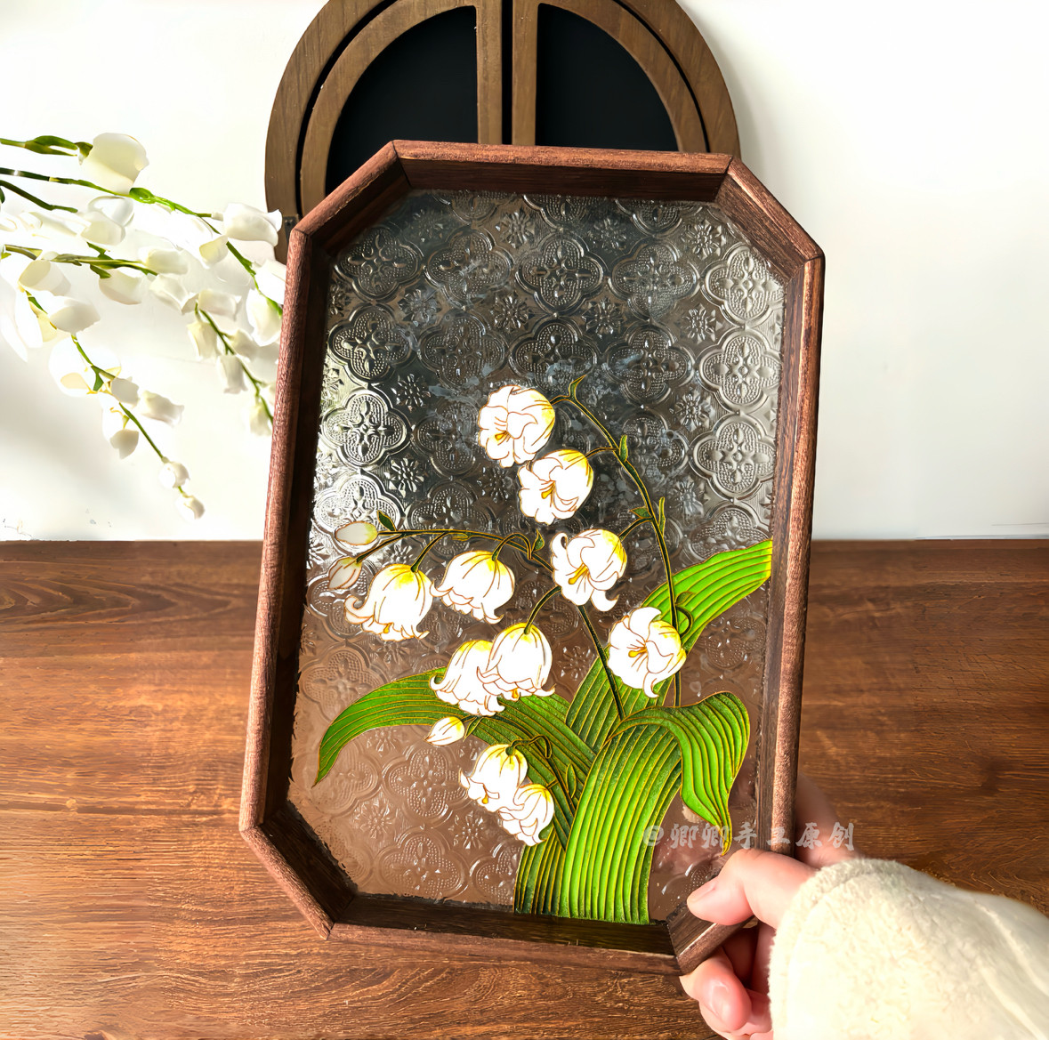 【幽谷铃兰】手工diy掐丝珐琅画材料包景泰蓝新中式玻璃茶盘摆件,淘宝优惠券,粉丝福利购,淘宝优惠卷